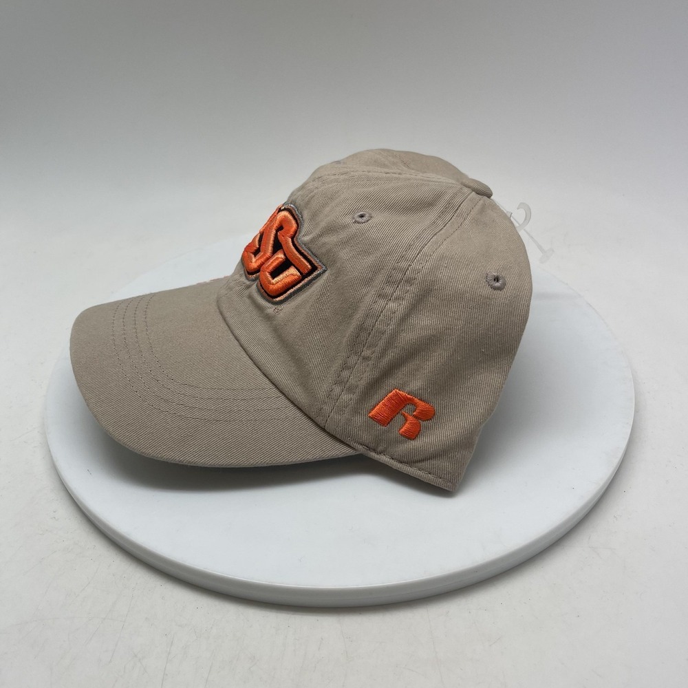 Oklahoma State Cowboys Hat Cap Strap Back One Size Beige NCAA Russell Athletic - Picture 2 of 6